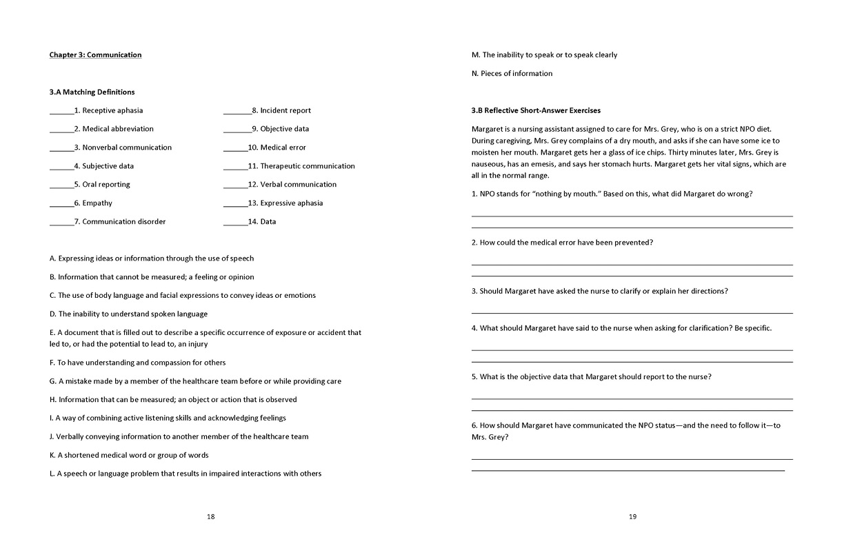 CNA Accelerated Workbook interior pages