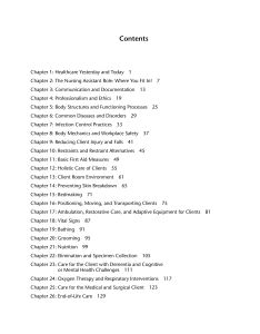 Nurse Assisting Workbook TOC